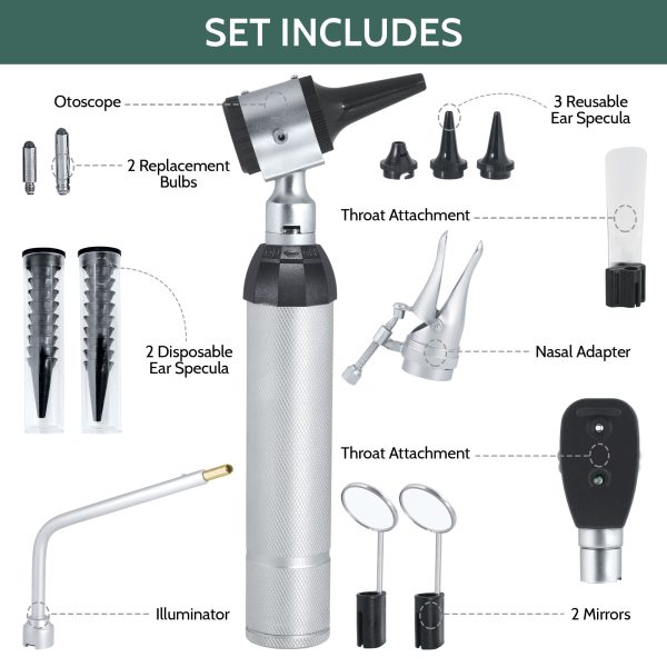Otoscope Oph Diagnostic Set - 34 Piece Medical and Nursing Student Otoscope/Opthalmoscope Kit - with Plastic Case... - Image 2