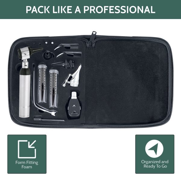 Otoscope Oph Diagnostic Set - 34 Piece Medical and Nursing Student Otoscope/Opthalmoscope Kit - with Plastic Case... - Image 5