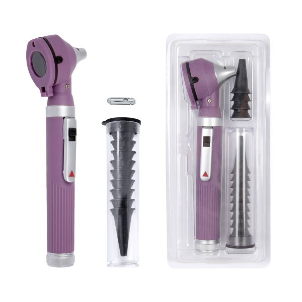 Fiber Optic Mini Otoscope - Ear Scope with Light, Ear Infection Detector (Purple Color)