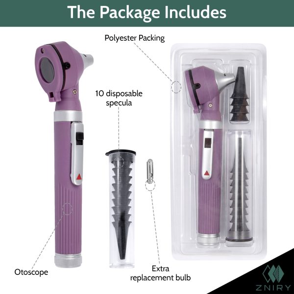 Fiber Optic Mini Otoscope - Ear Scope with Light, Ear Infection Detector (Purple Color) - Image 8