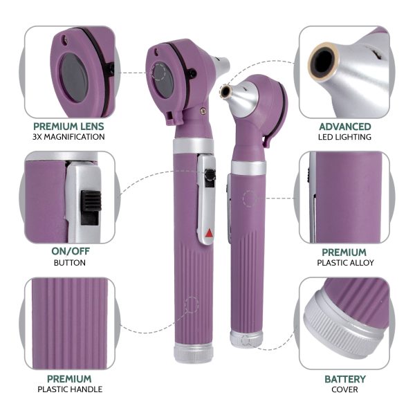 Fiber Optic Mini Otoscope - Ear Scope with Light, Ear Infection Detector (Purple Color) - Image 7