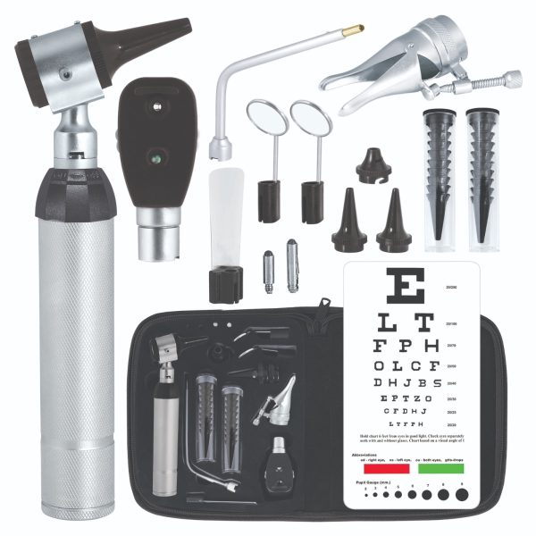 Otoscope Oph Diagnostic Set - 34 Piece Medical and Nursing Student Otoscope/Opthalmoscope Kit - with Plastic Case...